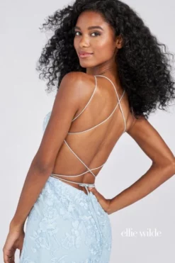 Ellie Wilde By Mon Cheri Ellie Wilde EW122098 Lace High Slit Prom Dress -Outlet Prom Dresses Store S22 EW EW122098 04 470x705