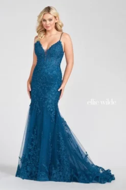 Ellie Wilde By Mon Cheri Ellie Wilde EW122103 Glitter Lace Mermaid Dress -Outlet Prom Dresses Store S22 EW EW122103 05 470x705