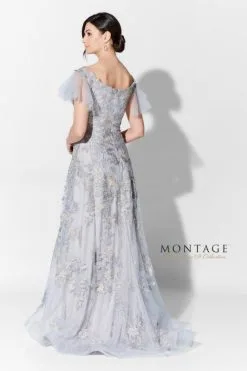 Ivonne D For Mon Cheri Size 14 Navy Blue Ivonne D 122D63 Stunning Lace Mother Of Bride Gown -Outlet Prom Dresses Store S22 IDMC 122D63 02 470x705