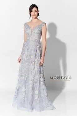 Ivonne D For Mon Cheri Size 14 Navy Blue Ivonne D 122D63 Stunning Lace Mother Of Bride Gown -Outlet Prom Dresses Store S22 IDMC 122D63 04 470x705