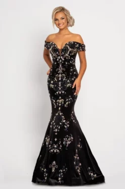 Johnathan Kayne 2176 Off Shoulder Beaded Velvet Gown 10 Johnathan Kayne 2176 Off Shoulder Beaded Velvet Gown -Outlet Prom Dresses Store S22 JK 2176 04 470x705