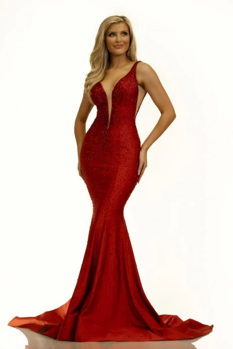 Johnathan Kayne 2305 Plunging V Neck Gown 6 Johnathan Kayne 2305 Plunging V Neck Gown - Image 4