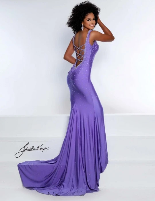 Johnathan Kayne 2445 Lycra Gown With Crystals 6 Johnathan Kayne 2445 Lycra Gown With Crystals - Image 4