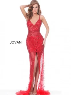 Jovani 02498 Sheer Beaded Gown -Outlet Prom Dresses Store S22 JV 02498 03 529x705