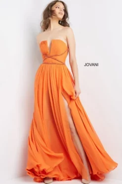 Jovani 05971 High Slit Ruched Gown -Outlet Prom Dresses Store S22 JV 05971 04 470x705