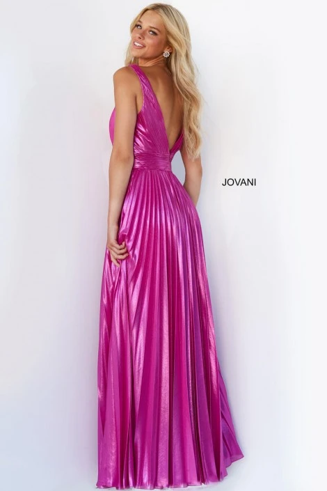 Jovani 06220 Plunging V Neck Pleated Gown 4 Jovani 06220 Plunging V Neck Pleated Gown - Image 2