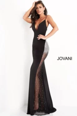Jovani 06566 Sheer Beaded Sides Gown -Outlet Prom Dresses Store S22 JV 06566 05 470x705