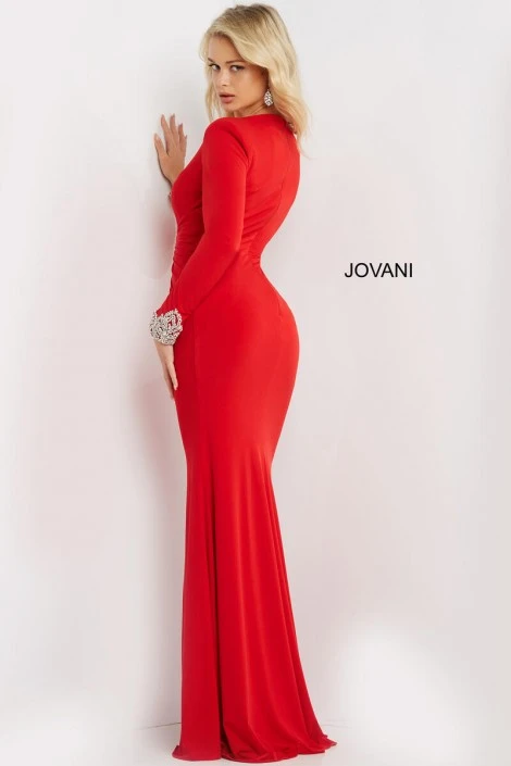 Jovani 07320 Jeweled Cuff Long Sleeve Gown 4 Jovani 07320 Jeweled Cuff Long Sleeve Gown - Image 2