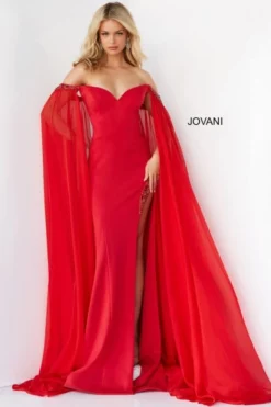 Jovani 07652 Off Shoulder Gown With Long Arm Capes 7 Jovani 07652 Off Shoulder Gown With Long Arm Capes -Outlet Prom Dresses Store S22 JV 07652 03 470x705