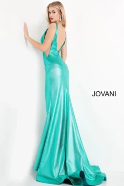 JVN By Jovani JVN06125 Metallic High Slit Prom Dress -Outlet Prom Dresses Store S22 JVN JVN06125 02 470x705