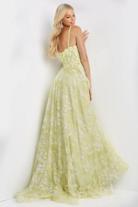 JVN By Jovani JVN08416 Floral 3D Lace Prom Dress 4 JVN By Jovani JVN08416 Floral 3D Lace Prom Dress - Image 2