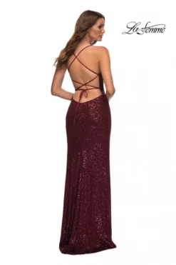 La Femme 29438 Sequin Gown With Open Laceup Back -Outlet Prom Dresses Store S22 LF 29438 02 470x705