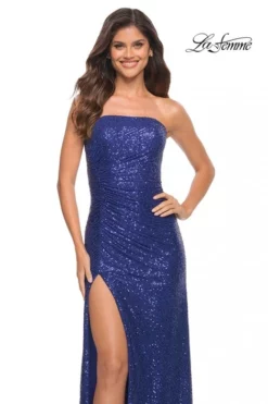 La Femme 29675 High Slit Sequin Prom Dress 8 La Femme 29675 High Slit Sequin Prom Dress -Outlet Prom Dresses Store S22 LF 29675 03 470x705