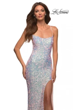 La Femme 30371 Sequin Tie Back Prom Dress -Outlet Prom Dresses Store S22 LF 30371 03 470x705