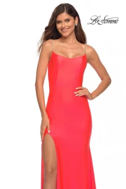 La Femme 30665 Jeweled Strap Scoop Back Gown -Outlet Prom Dresses Store S22 LF 30665 03 470x705