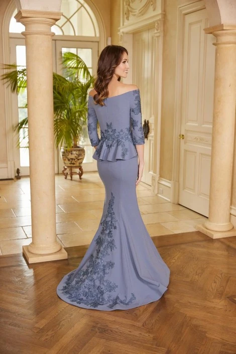 MGNY By Morilee 72511 Off Shoulder Peplum Gown 4 MGNY By Morilee 72511 Off Shoulder Peplum Gown - Image 2