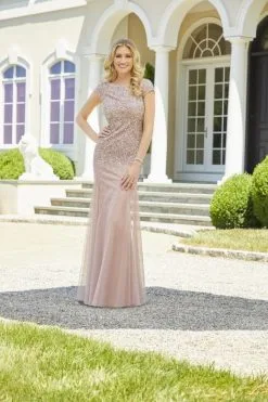 MGNY By Morilee 72527 Beaded Cap Sleeve Mothers Gown -Outlet Prom Dresses Store S22 MGNY 72527 03 470x705
