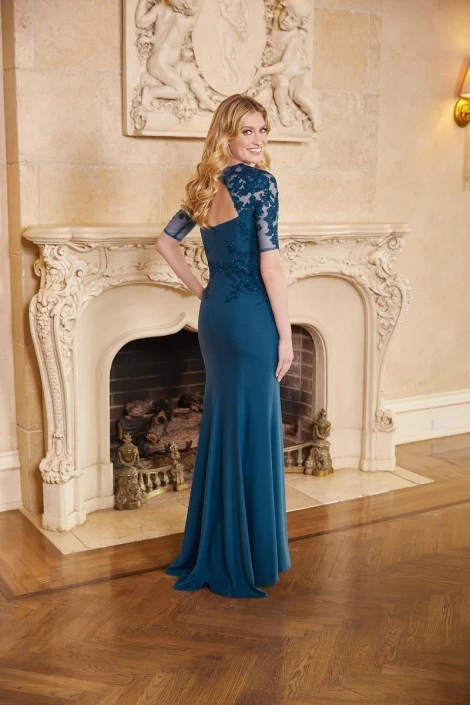 MGNY By Morilee 72529 Sheer Elbow Sleeve Gown 4 MGNY By Morilee 72529 Sheer Elbow Sleeve Gown - Image 2