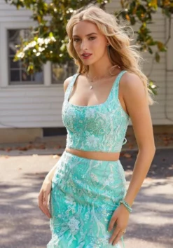 Morilee 47043 Embroidered 2 Piece Mermaid Dress 11 Morilee 47043 Embroidered 2 Piece Mermaid Dress -Outlet Prom Dresses Store S22 ML 47043 05 492x705