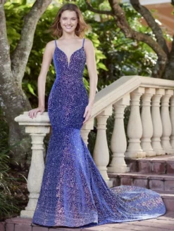 Panoply By House Of Wu Panoply 14105 Ombre Sequin Velvet Gown -Outlet Prom Dresses Store S22 PNP 14105 04 529x705