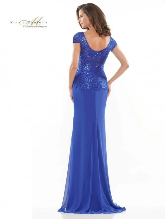 Rina Di Montella RD2743 Shimmering Short Sleeve MOB Gown 4 Rina Di Montella RD2743 Shimmering Short Sleeve MOB Gown - Image 2