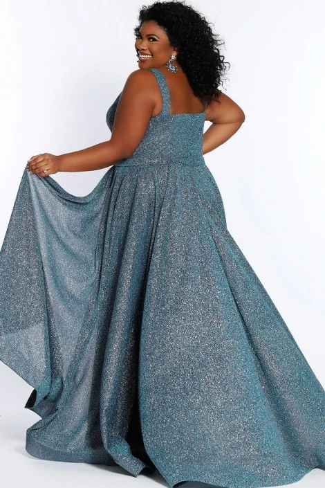 Sydney's Closet Sydneys Closet SC7313 Shimmer Plus Size Prom Dress 4 Sydney's Closet Sydneys Closet SC7313 Shimmer Plus Size Prom Dress - Image 2