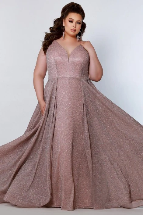 Sydney's Closet Sydneys Closet SC7313 Shimmer Plus Size Prom Dress 7 Sydney's Closet Sydneys Closet SC7313 Shimmer Plus Size Prom Dress - Image 5