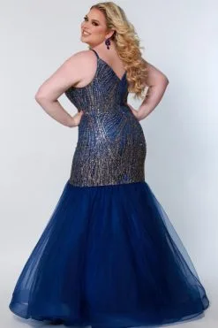 Sydney's Closet Sydneys Closet SC7322 Bling Plus Size Mermaid Dress -Outlet Prom Dresses Store S22 SC SC7322 02 470x705