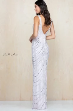 Scala 60222 Beaded V Neck Prom Gown 10 Scala 60222 Beaded V Neck Prom Gown -Outlet Prom Dresses Store S22 SCL 60222 04 470x705