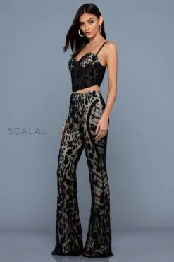 Scala 60244 Beaded Prom Pant Suit -Outlet Prom Dresses Store S22 SCL 60244 03 470x705