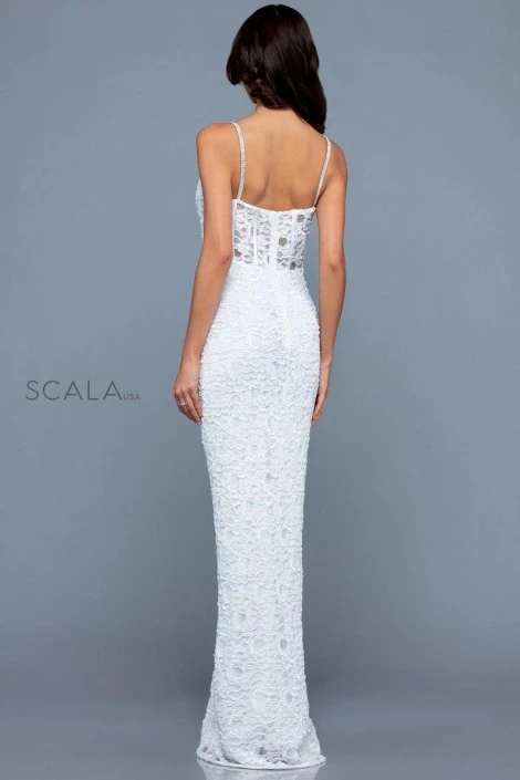 Scala 60256 Sheer Corset Beaded Gown 4 Scala 60256 Sheer Corset Beaded Gown - Image 2
