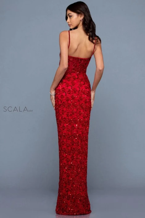 Scala 60256 Sheer Corset Beaded Gown 6 Scala 60256 Sheer Corset Beaded Gown - Image 4