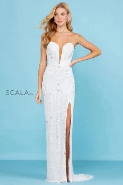 Scala 60266 Sheer Boned Back Beaded Gown 11 Scala 60266 Sheer Boned Back Beaded Gown -Outlet Prom Dresses Store S22 SCL 60266 05 470x705