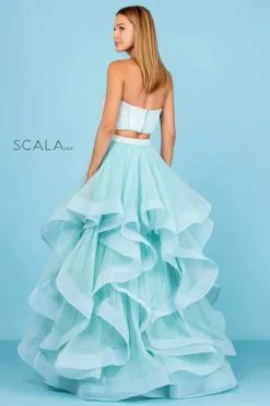 Scala 60268 Beaded 2 Piece Ruffle Gown 10 Scala 60268 Beaded 2 Piece Ruffle Gown -Outlet Prom Dresses Store S22 SCL 60268 04 470x705