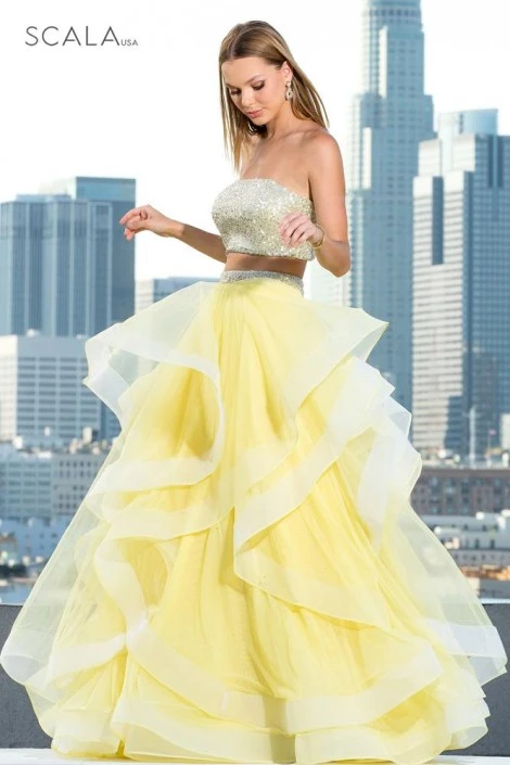 Scala 60268 Beaded 2 Piece Ruffle Gown 7 Scala 60268 Beaded 2 Piece Ruffle Gown - Image 5