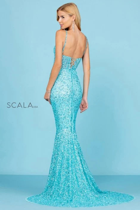 Scala 60284 Beaded Sheer Corset Gown 7 Scala 60284 Beaded Sheer Corset Gown - Image 5
