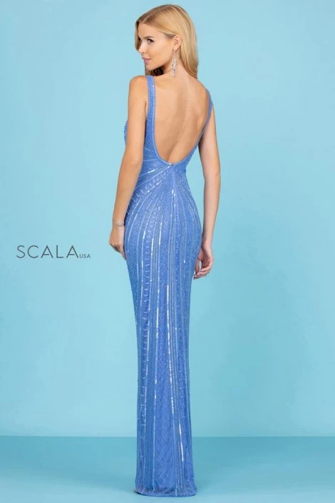 Scala 60287 Beautifully Beaded Scoop Back Gown 4 Scala 60287 Beautifully Beaded Scoop Back Gown - Image 2