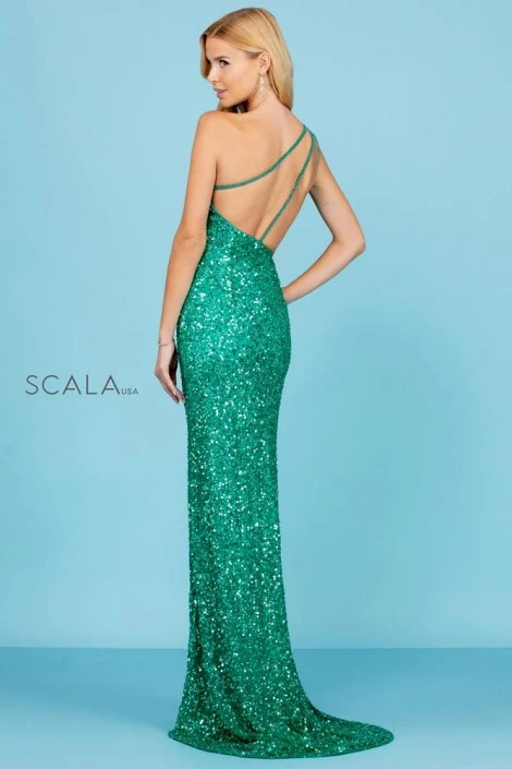Scala 60290 One Shoulder Sequin Prom Gown 4 Scala 60290 One Shoulder Sequin Prom Gown - Image 2