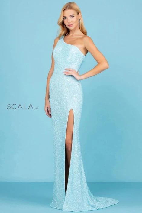 Scala 60290 One Shoulder Sequin Prom Gown 5 Scala 60290 One Shoulder Sequin Prom Gown - Image 3