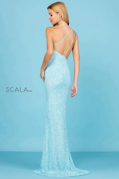 Scala 60290 One Shoulder Sequin Prom Gown 6 Scala 60290 One Shoulder Sequin Prom Gown - Image 4