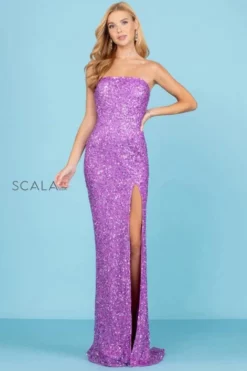 Scala 60291 Strapless Sequin Prom Gown -Outlet Prom Dresses Store S22 SCL 60291 05 470x705