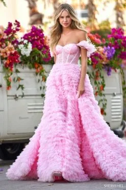 Sherri Hill 54906 Tiered Ruffle Ball Gown With Feathers 8 Sherri Hill 54906 Tiered Ruffle Ball Gown With Feathers -Outlet Prom Dresses Store S22 SH 54906 03 470x705
