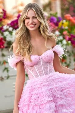 Sherri Hill 54906 Tiered Ruffle Ball Gown With Feathers 9 Sherri Hill 54906 Tiered Ruffle Ball Gown With Feathers -Outlet Prom Dresses Store S22 SH 54906 04 470x705