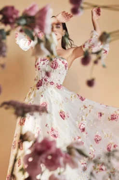 Andrea & Leo Andrea And Leo A1133 Rosette Print Organza Gown 11 Andrea & Leo Andrea And Leo A1133 Rosette Print Organza Gown -Outlet Prom Dresses Store S23 AL A1133 05 470x705