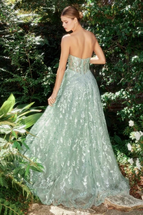 Andrea & Leo Andrea And Leo A1203 Greenery Puff Sleeve Gown 4 Andrea & Leo Andrea And Leo A1203 Greenery Puff Sleeve Gown - Image 2