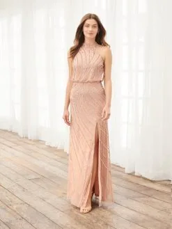 Adrianna Papell Platinum 40393 High Neck Gown 9 Adrianna Papell Platinum 40393 High Neck Gown -Outlet Prom Dresses Store S23 AP 40393 03 529x705