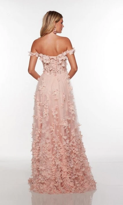 Alyce Paris 61308 Floral 3D Off Shoulder Gown 4 Alyce Paris 61308 Floral 3D Off Shoulder Gown - Image 2