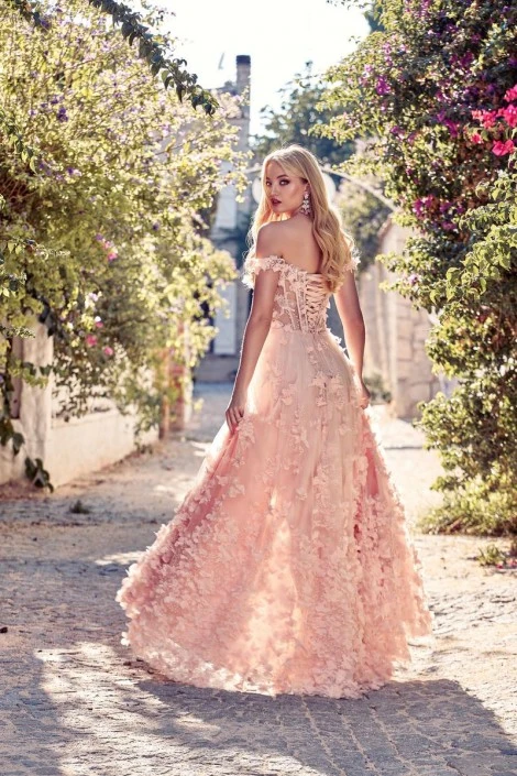 Alyce Paris 61308 Floral 3D Off Shoulder Gown 7 Alyce Paris 61308 Floral 3D Off Shoulder Gown - Image 5