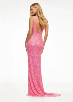Ashley Lauren 11081 Plunging V Beaded Prom Dress 5 Ashley Lauren 11081 Plunging V Beaded Prom Dress -Outlet Prom Dresses Store S23 ASH 11081 02 508x705