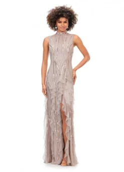 Ashley Lauren 11198 Elegant Beaded Ruffle Gown 10 Ashley Lauren 11198 Elegant Beaded Ruffle Gown -Outlet Prom Dresses Store S23 ASH 11198 04 508x705